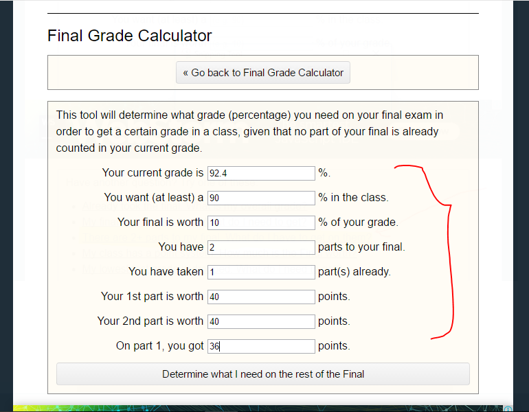 what do I need on my final